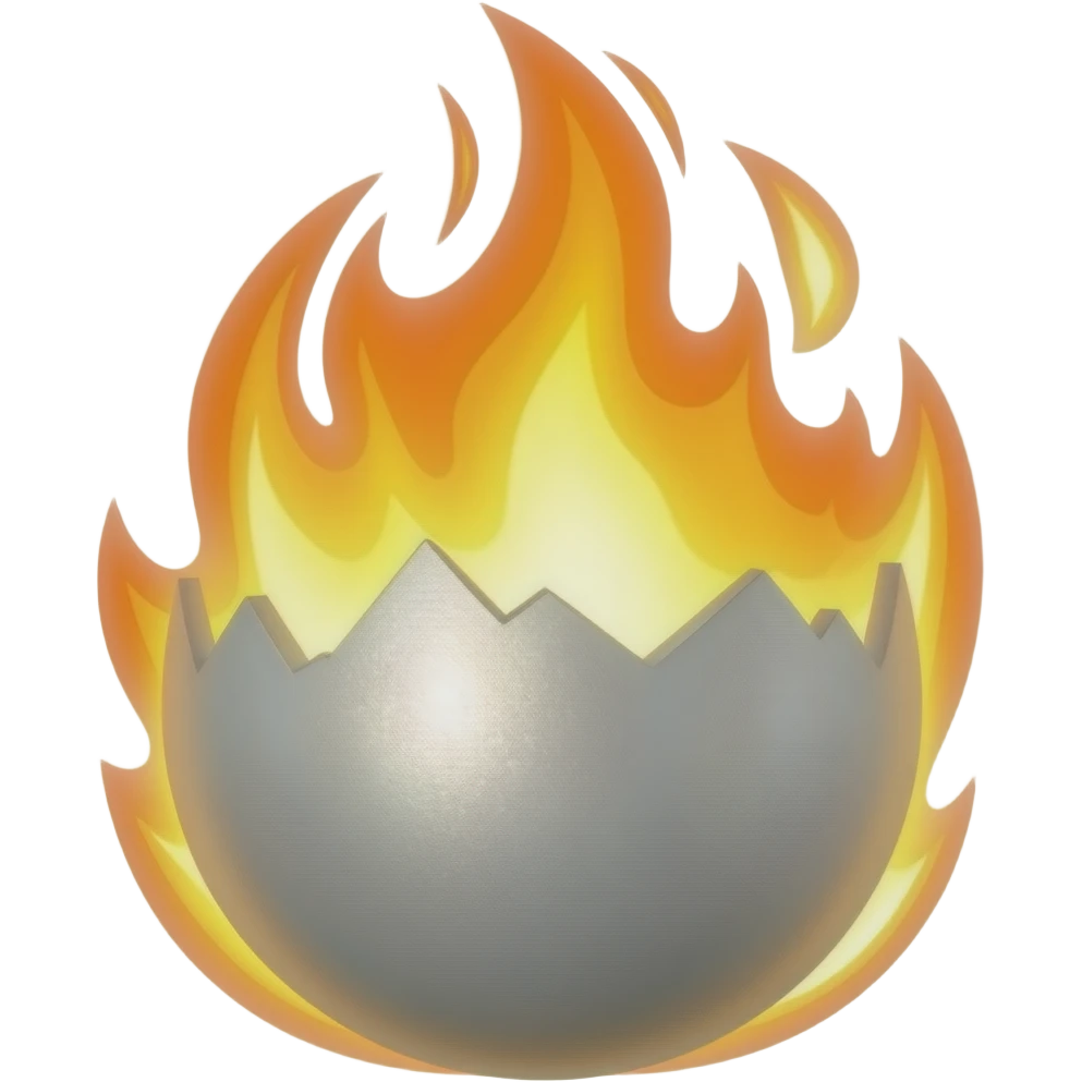 Silver Egg On fire emoji