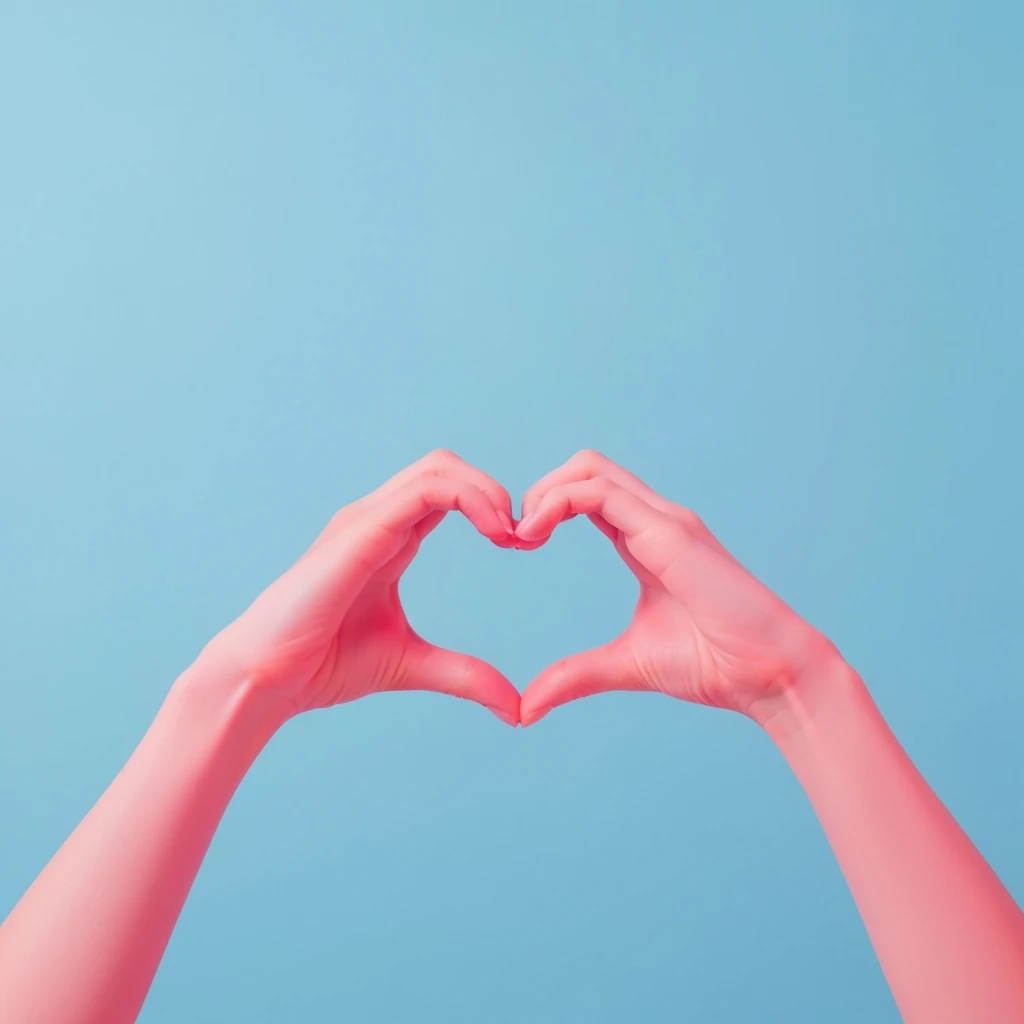 kpop fan finger heart, cute, expressive, minimal emoji