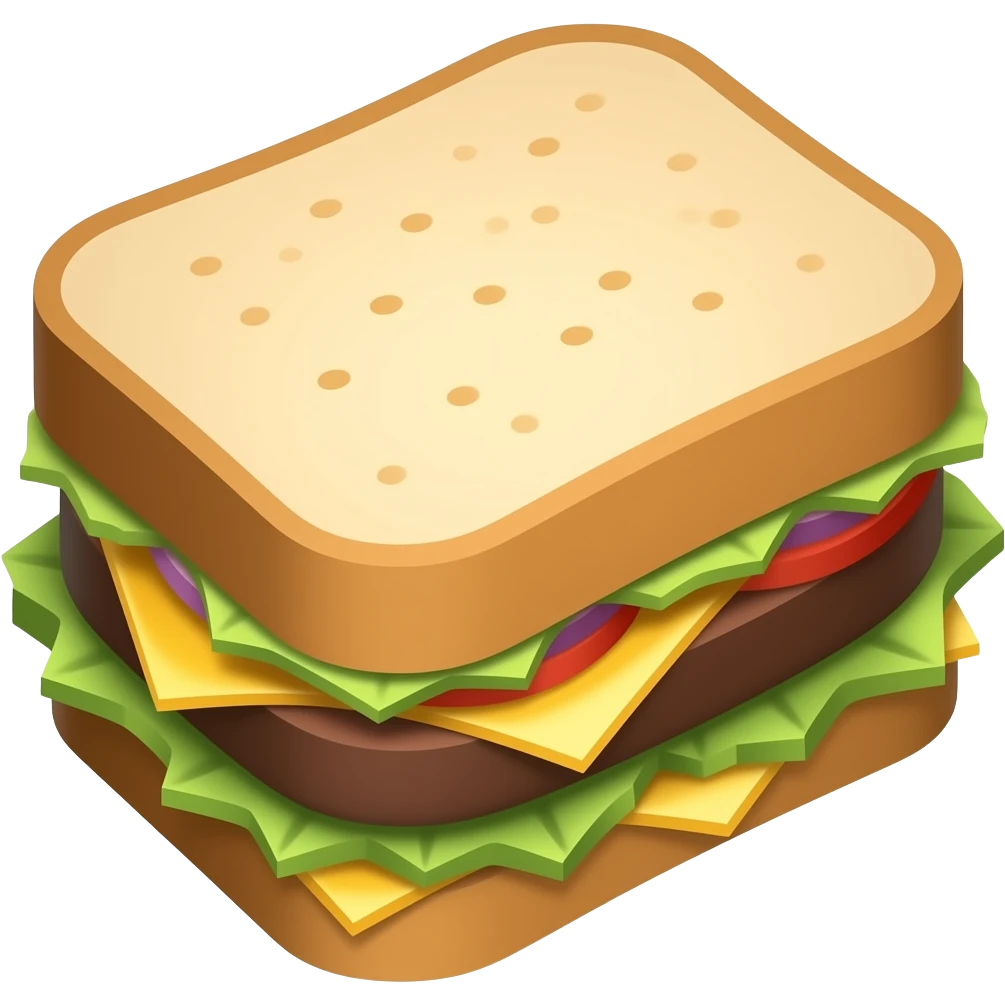 low poly sandwich emoji
