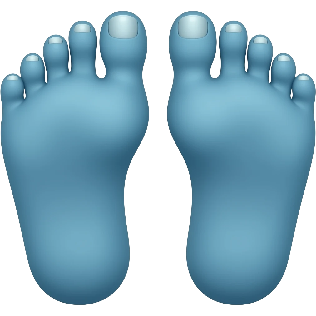 blue feet with nails emoji