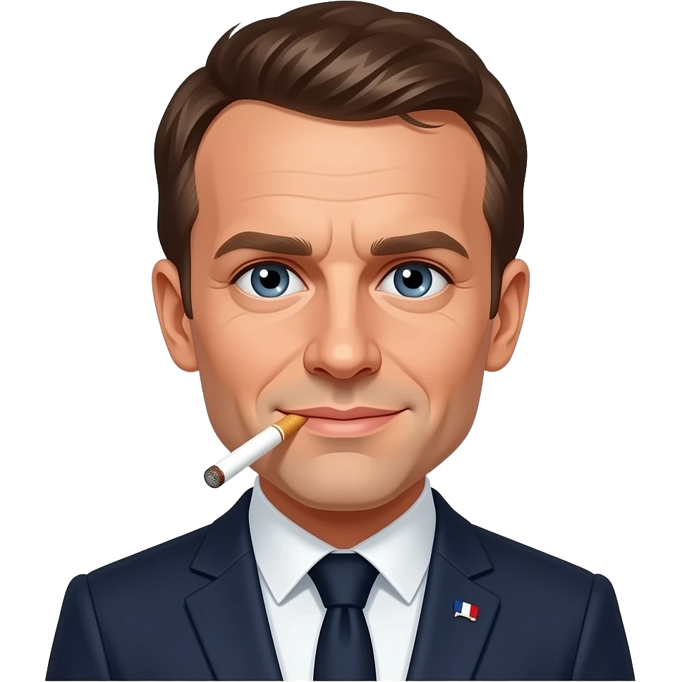 Macron fume une cigarette emoji