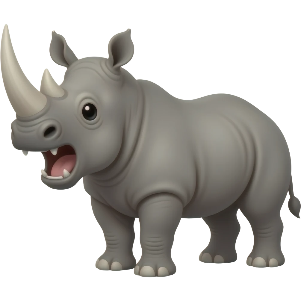 Cartoon rhino bellowing emoji