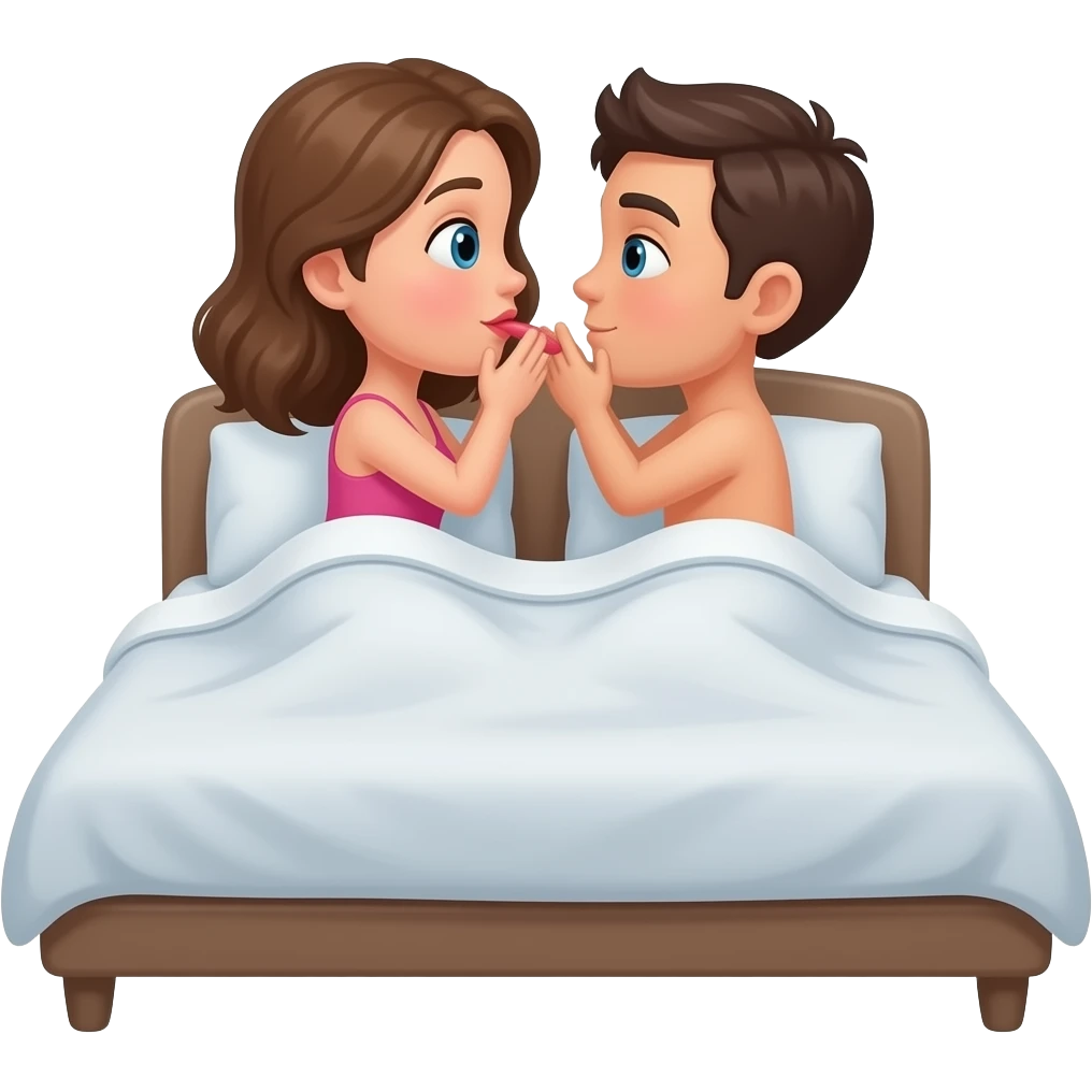 dos personas teniendo relaciones sexuales en una cama pero con la pose emoji
