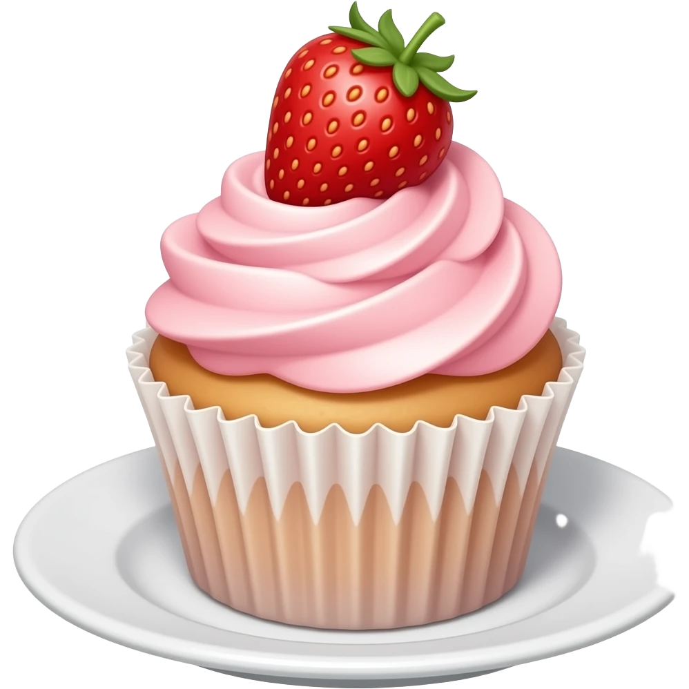 Cupcake with pink icing emoji