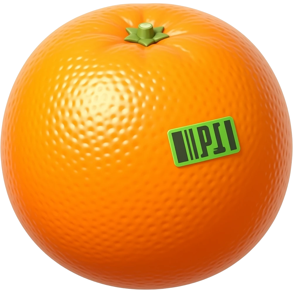 sunkist orange with plu sticker emoji