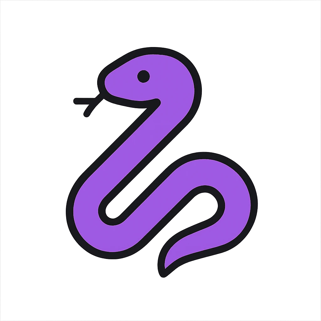 simple and bold purple snake emoji