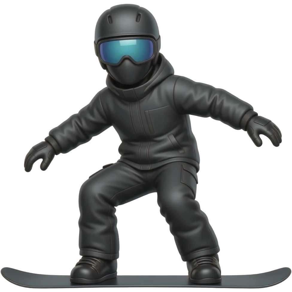 🏂 este emoji pero que sea todo negro emoji