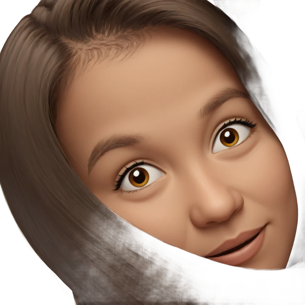 smiling girl portrait with brown hair emoji