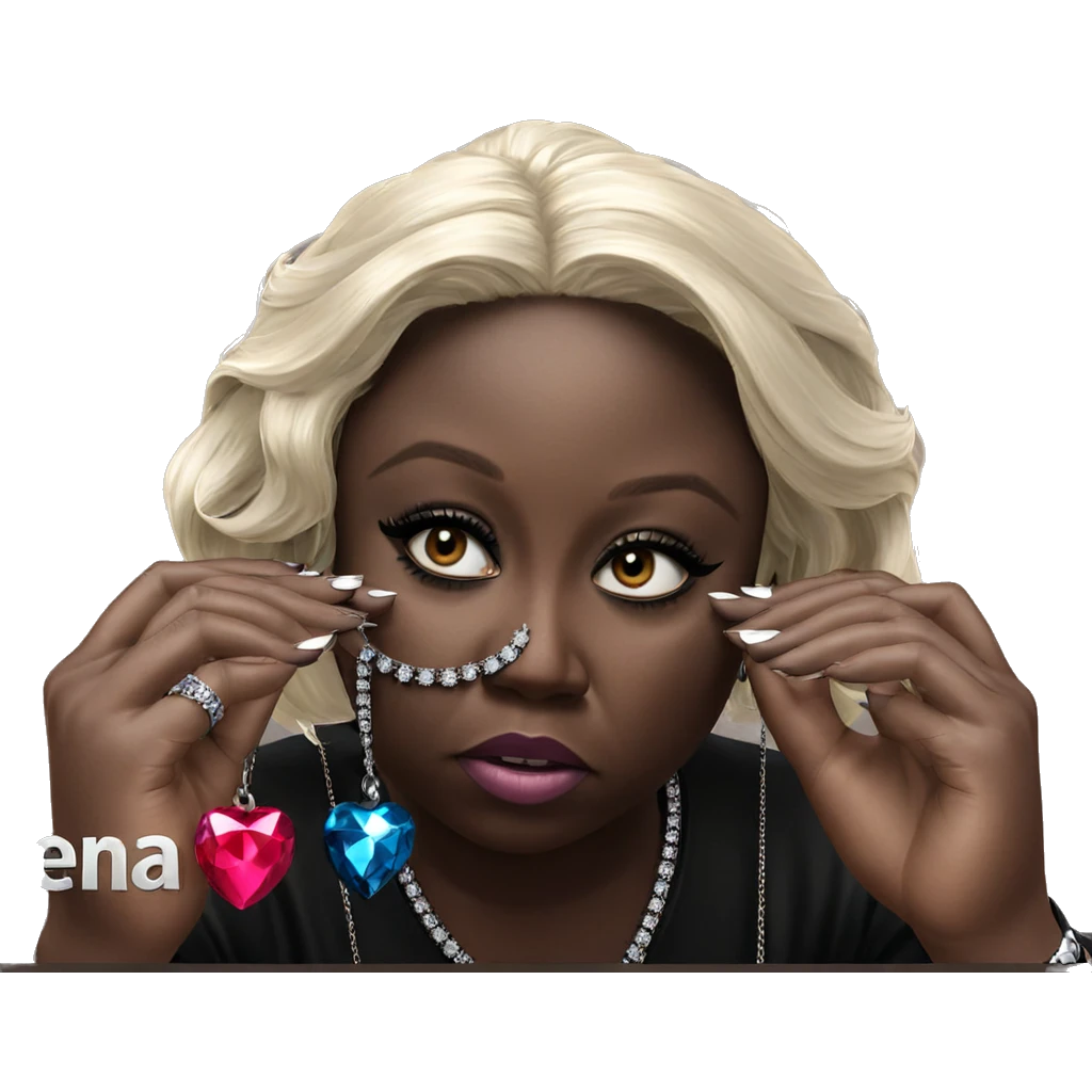 dark beauty with jewelry emoji