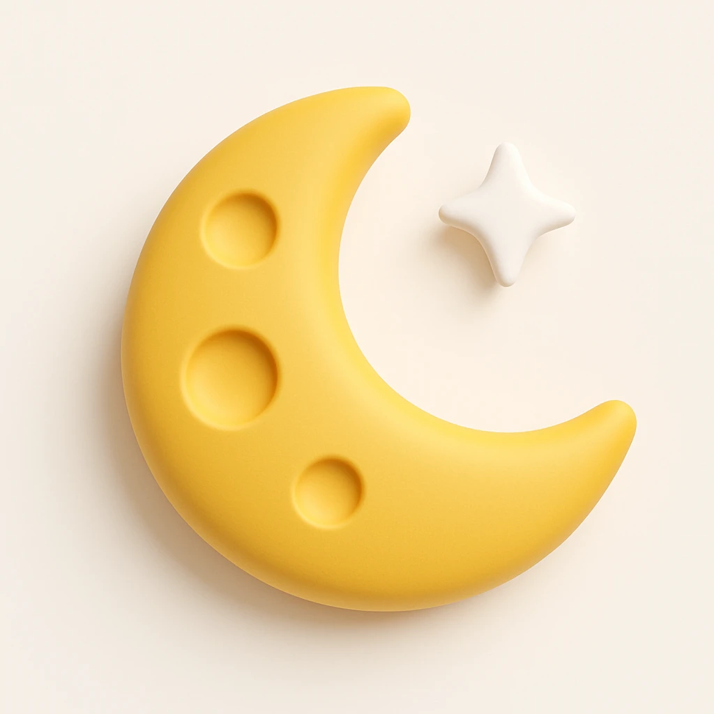 Isomorphic 3D Icon of Moon, Animated, Matte,  white background. High Resolution. emoji