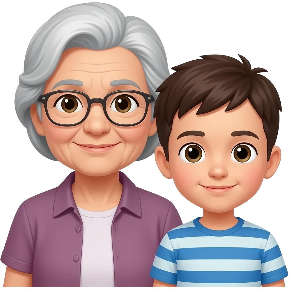 Emoji  grandmother and boy emoji
