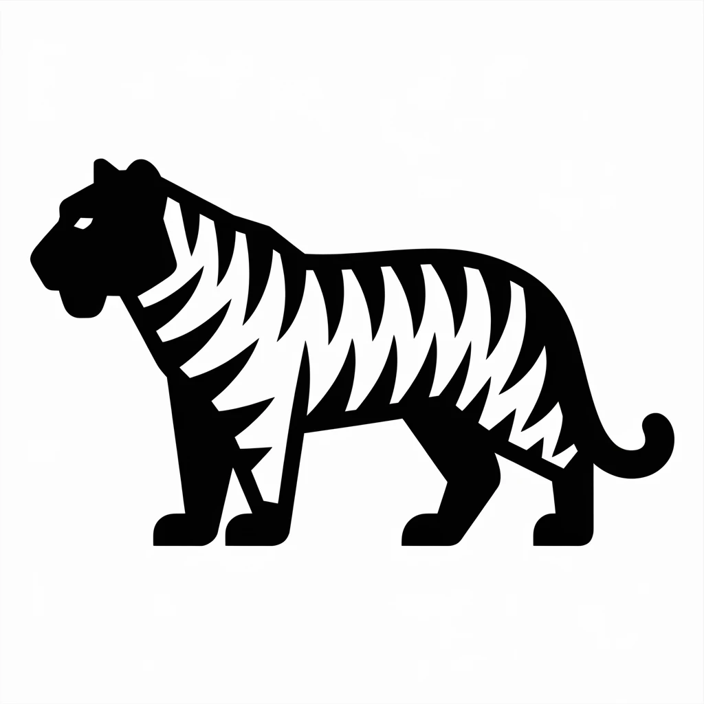 Tiger icon black silhouette emoji