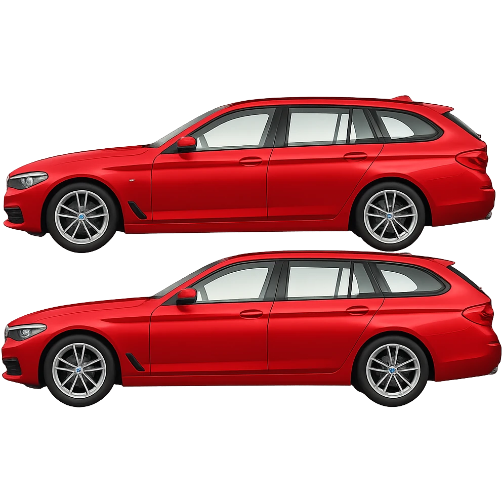 Make the car red, keep the original style, no background. emoji