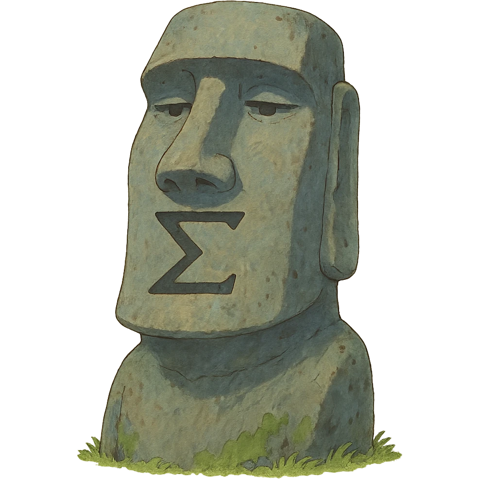 sigma moai in ghibli style emoji