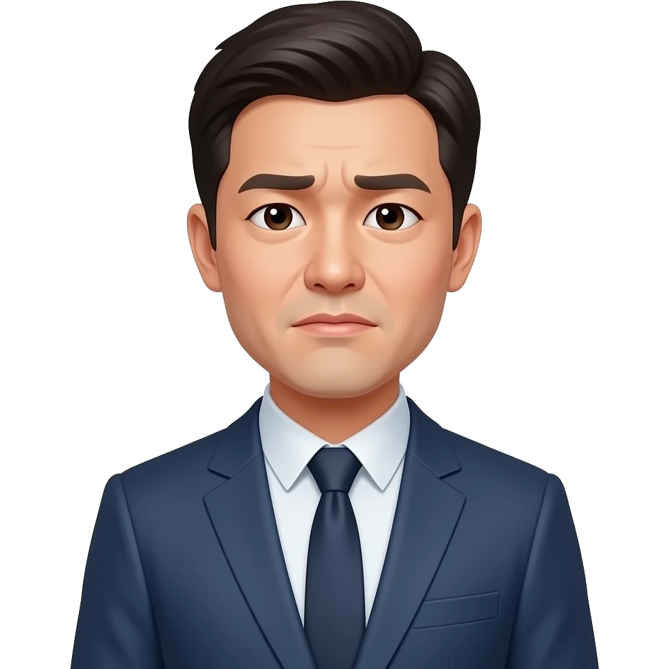 그 다음엔 종로구 광화문 근처 생활권 시민 자영업자 남성. 살짝 속상한 표정 emoji