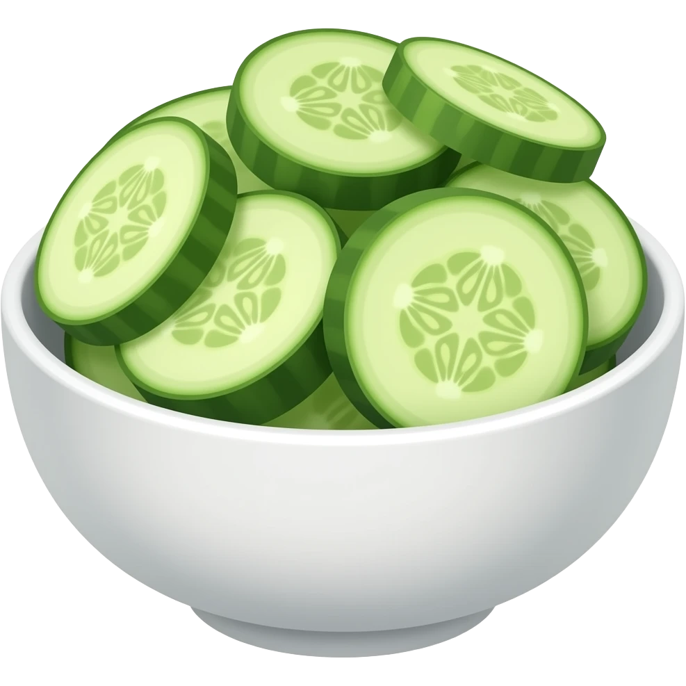 cucumber slices in bowl emoji