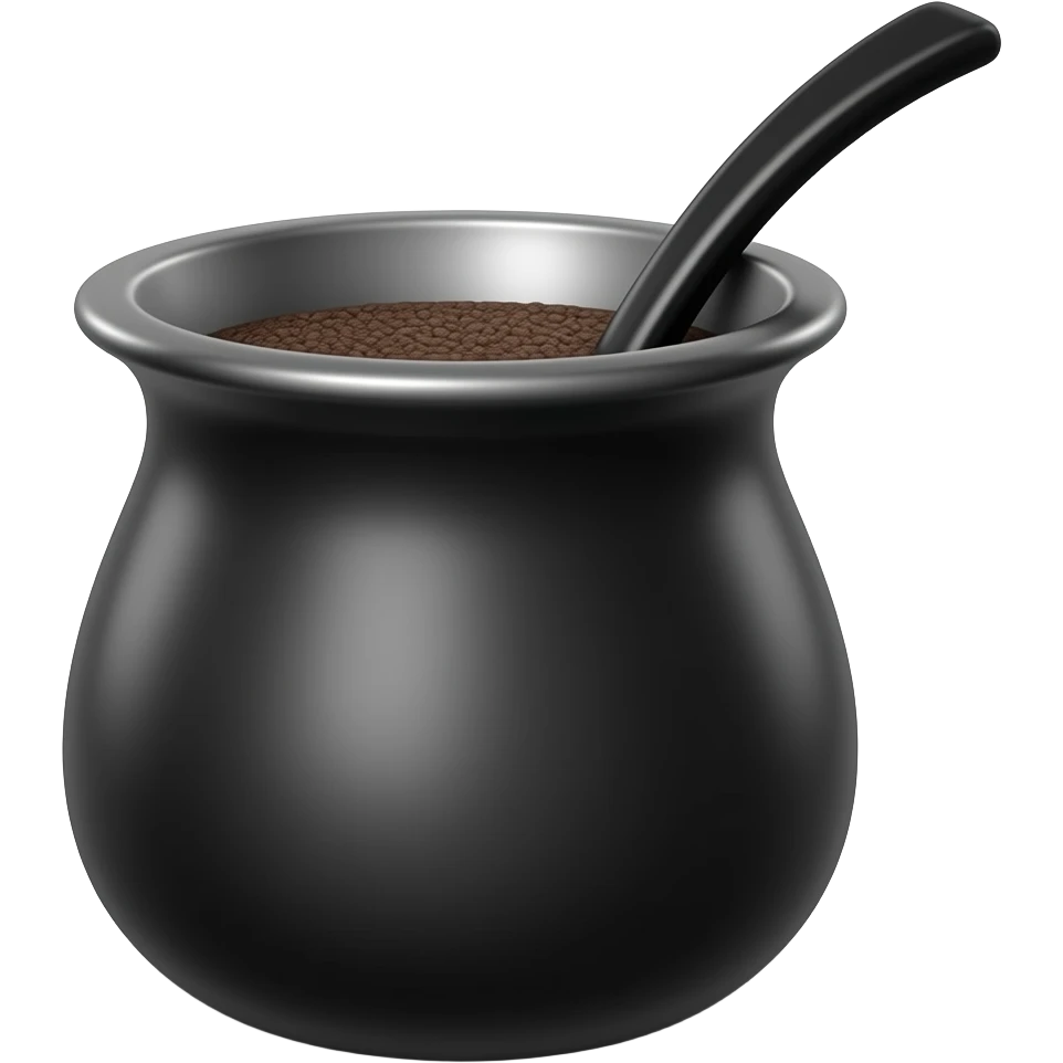 mate argentino de acero color total negro con bombilla emoji