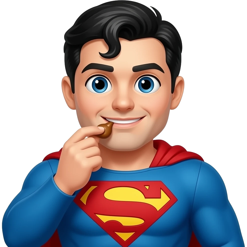 Superman eating poop emoji
