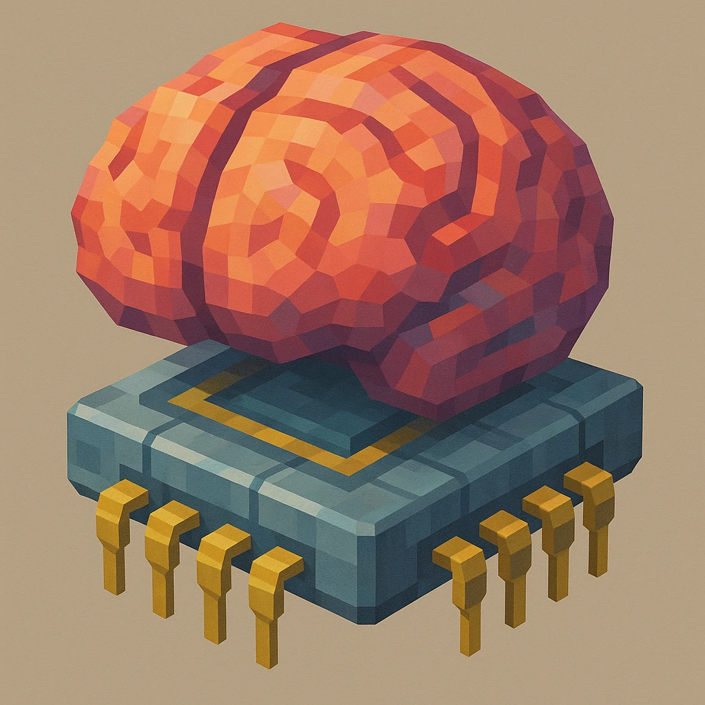 a brain merged with a microchip emoji