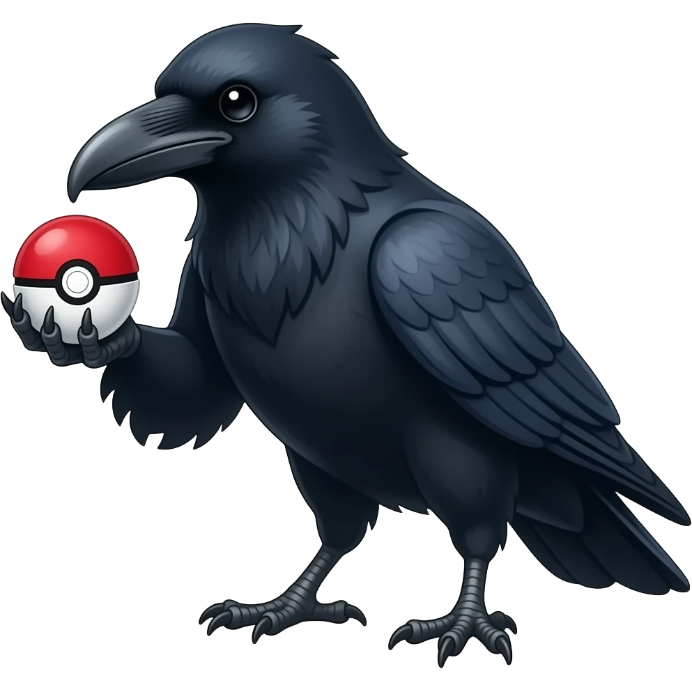 Raven holding pokeball in talons emoji