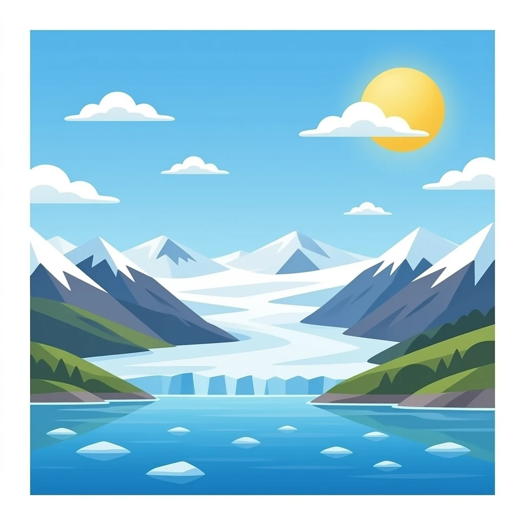 A single glacier without an image emoji