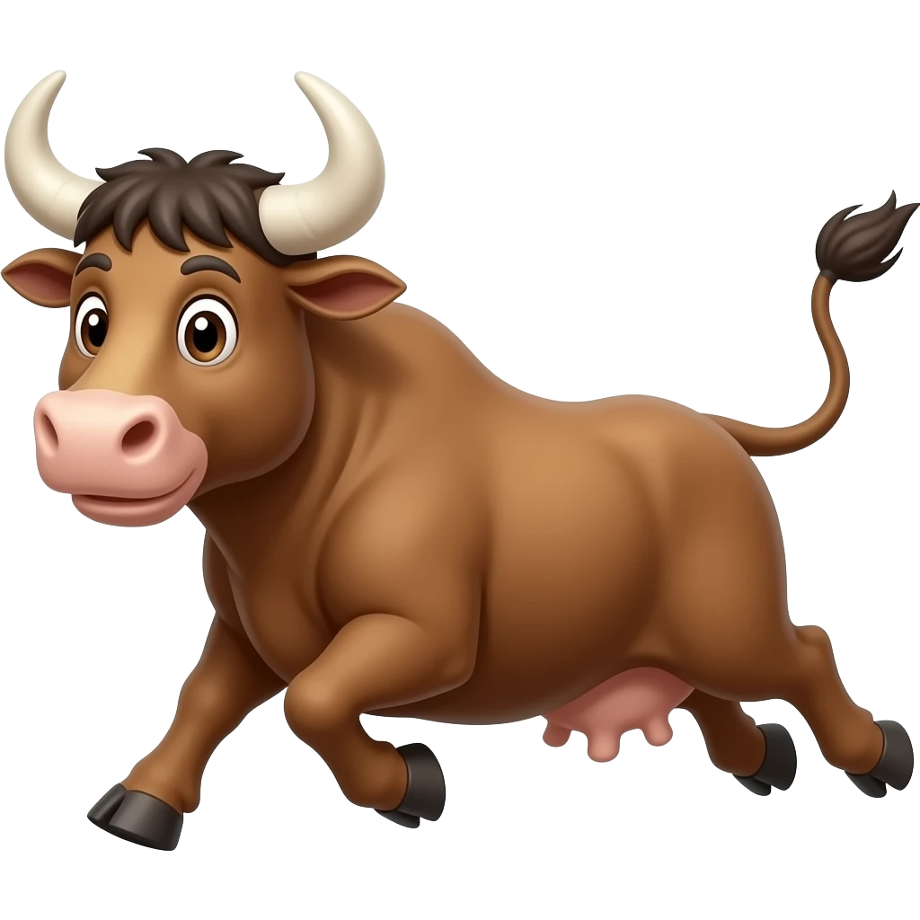 Cartoon ox running emoji