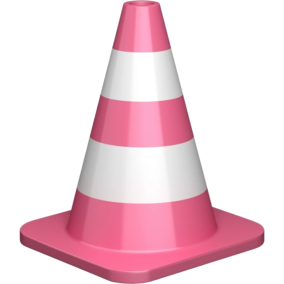 Pink traffic cone emoji