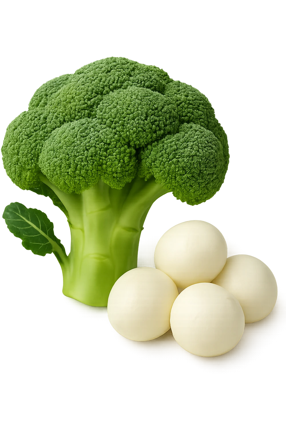 broccoli accanto a mozzarelle emoji
