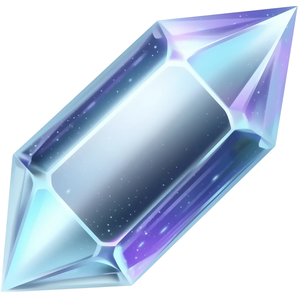 Glowing neon while Celestial crystal bullet shard emoji