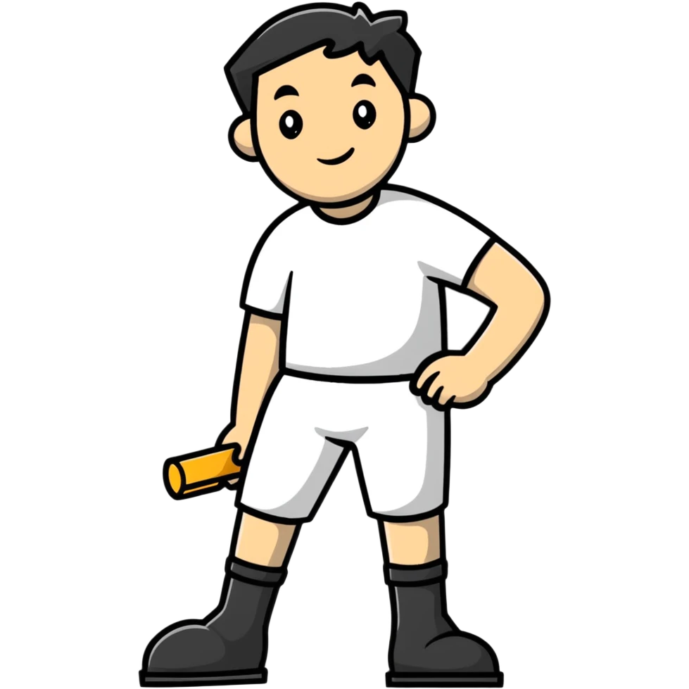 cartoon sticker of a man with a peg leg emoji