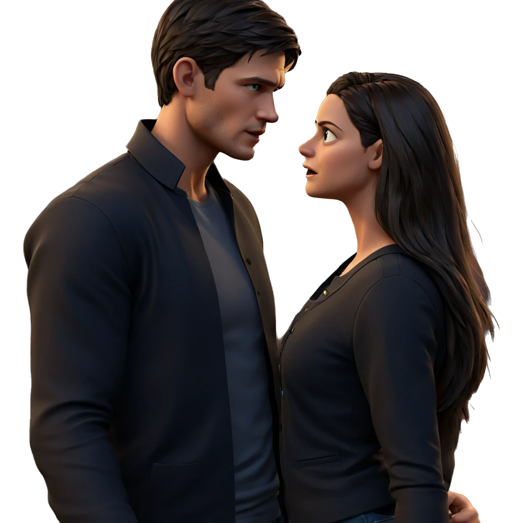 intense gaze between two emoji