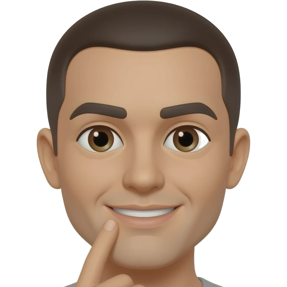 rizz jawline emoji round face running finger aling sharp edge of jawline emoji