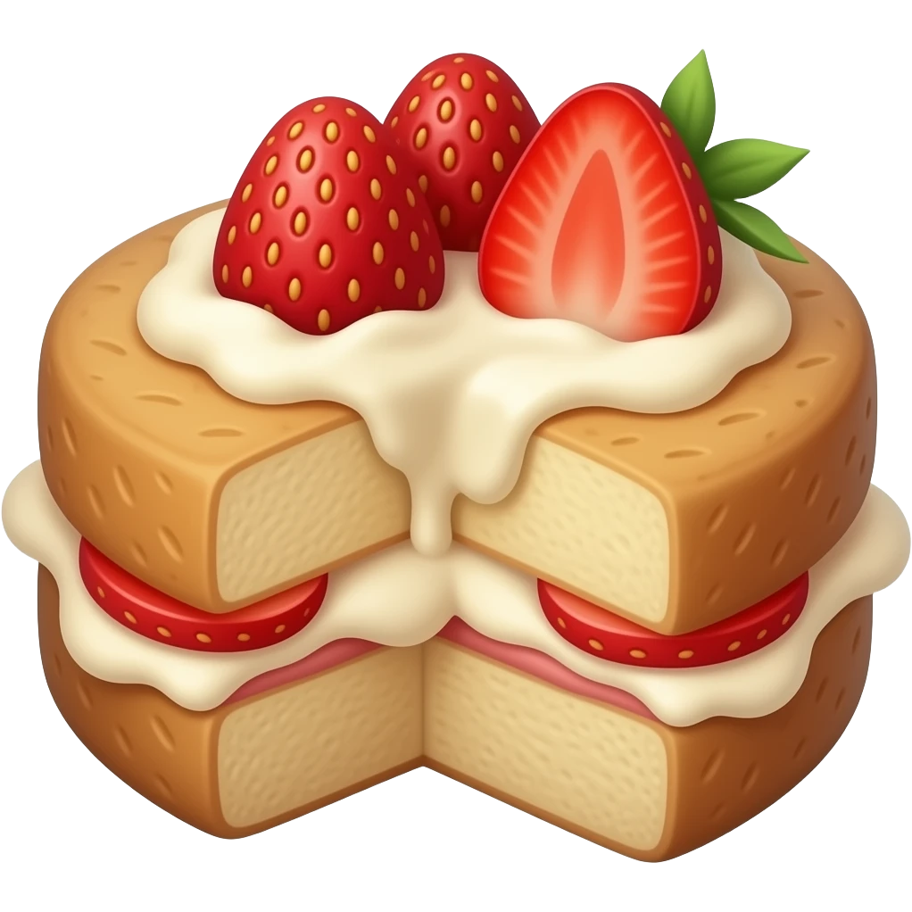 only Strawberry and cream sando no cheese or lettuce split in half emoji