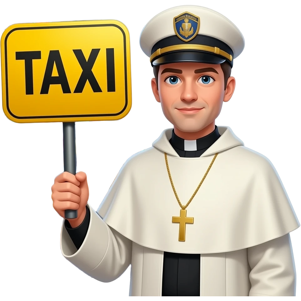 The priest as a taxist emoji