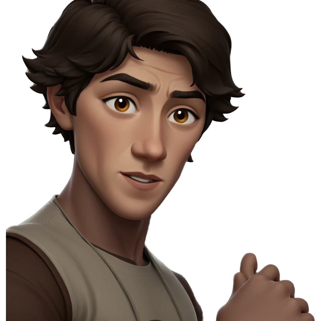 boy with mole and brown eyes emoji