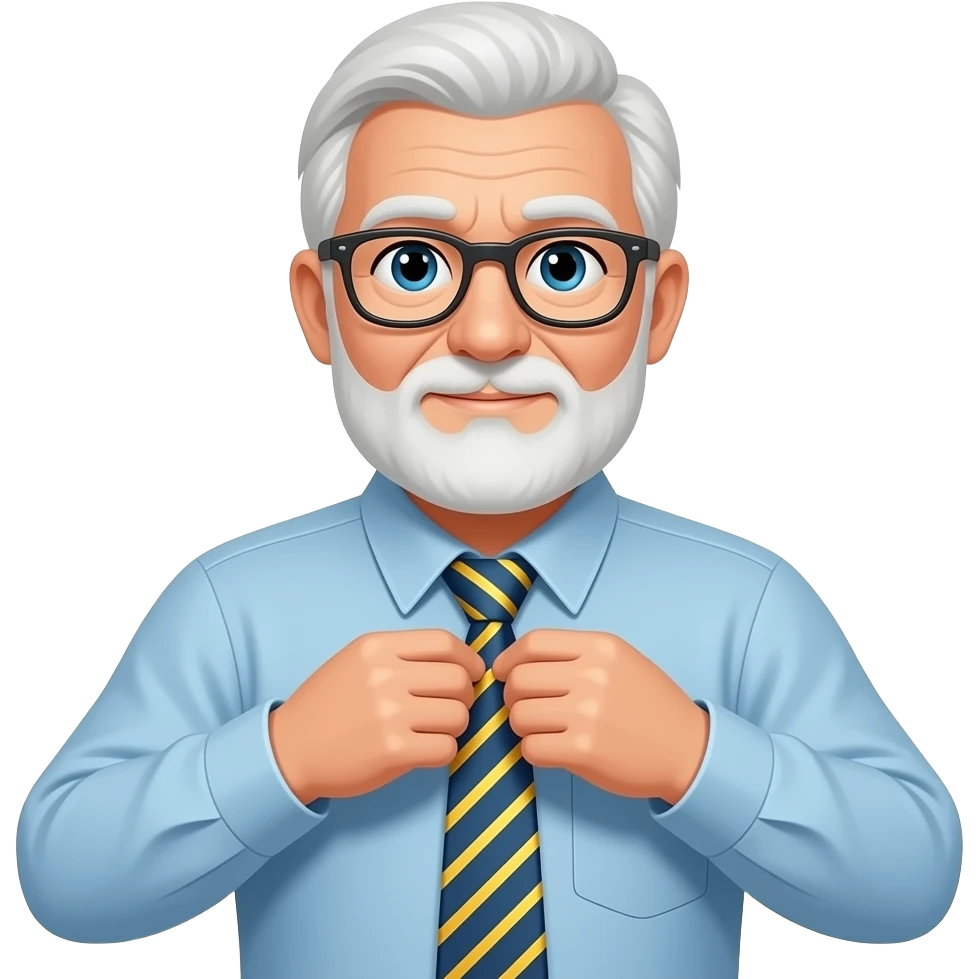 elderly man getting dressed emoji