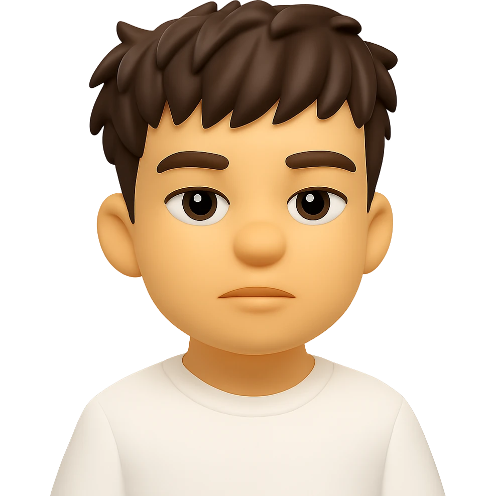 Convert this photo to a 3D emoji style character, keeping the main facial features and hairstyle, with a smooth, rounded, and expressive emoji look. No background. The style should resemble Microsoft style 3D fluent emojis with a smooth and rounded appearance. emoji
