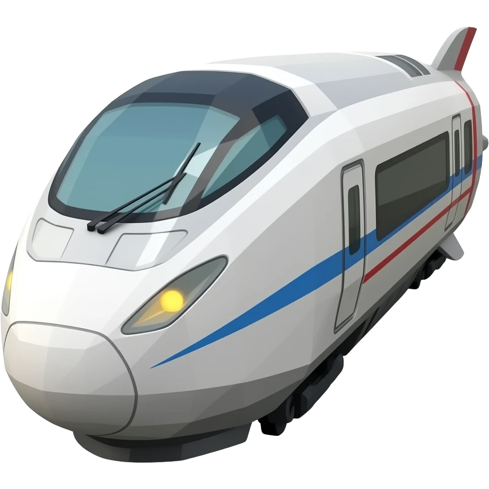 3d lowpoly bullet train emoji