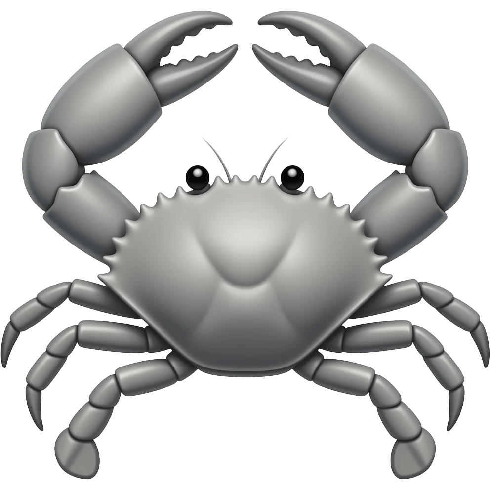 A gray crab with a tent on its back emoji