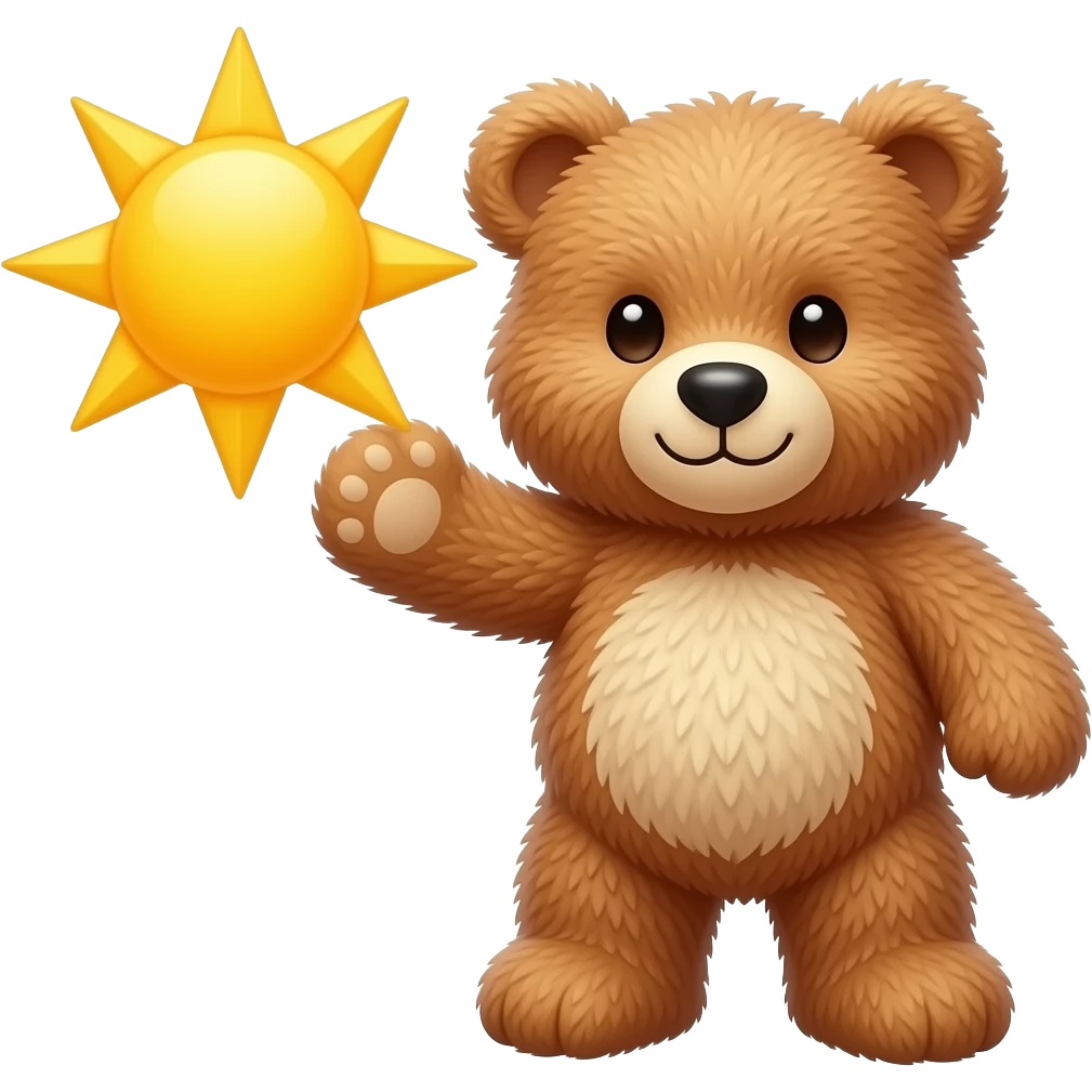 teddy bear holding the sun emoji