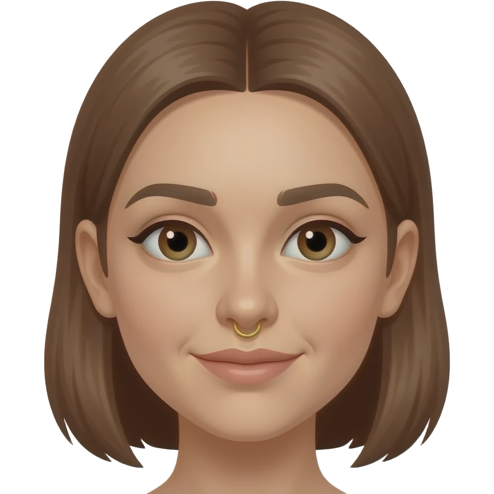 Girl with nose and eye brow piercing emoji