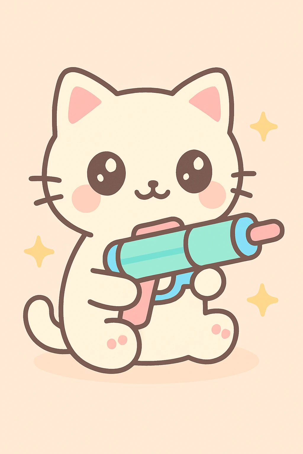 Make the toy gun look futuristic, keep the kawaii style. emoji