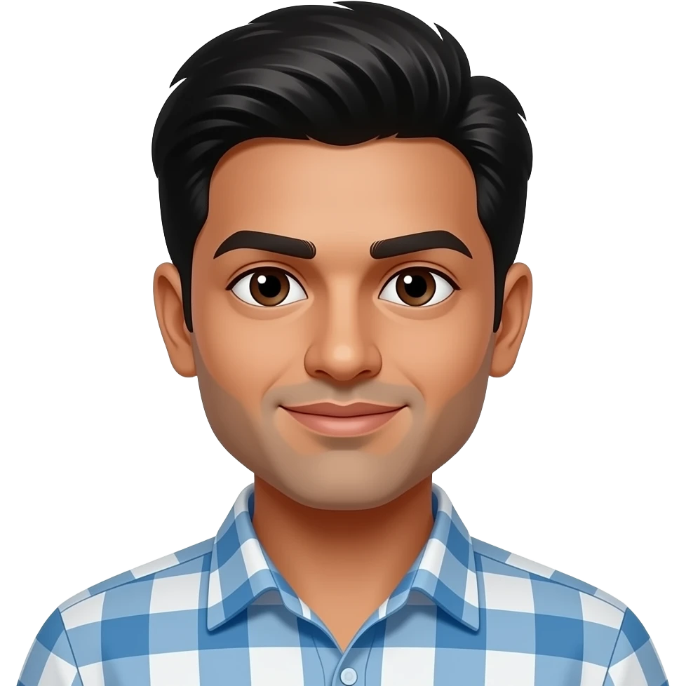 Face only of indian male, no beard emoji