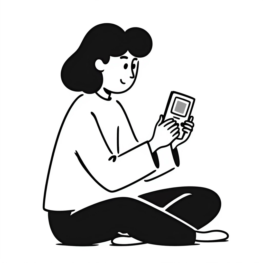 A person plays with the gameboy emoji