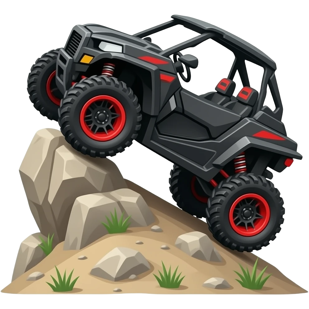 Black color RZR  climbing a hill emoji