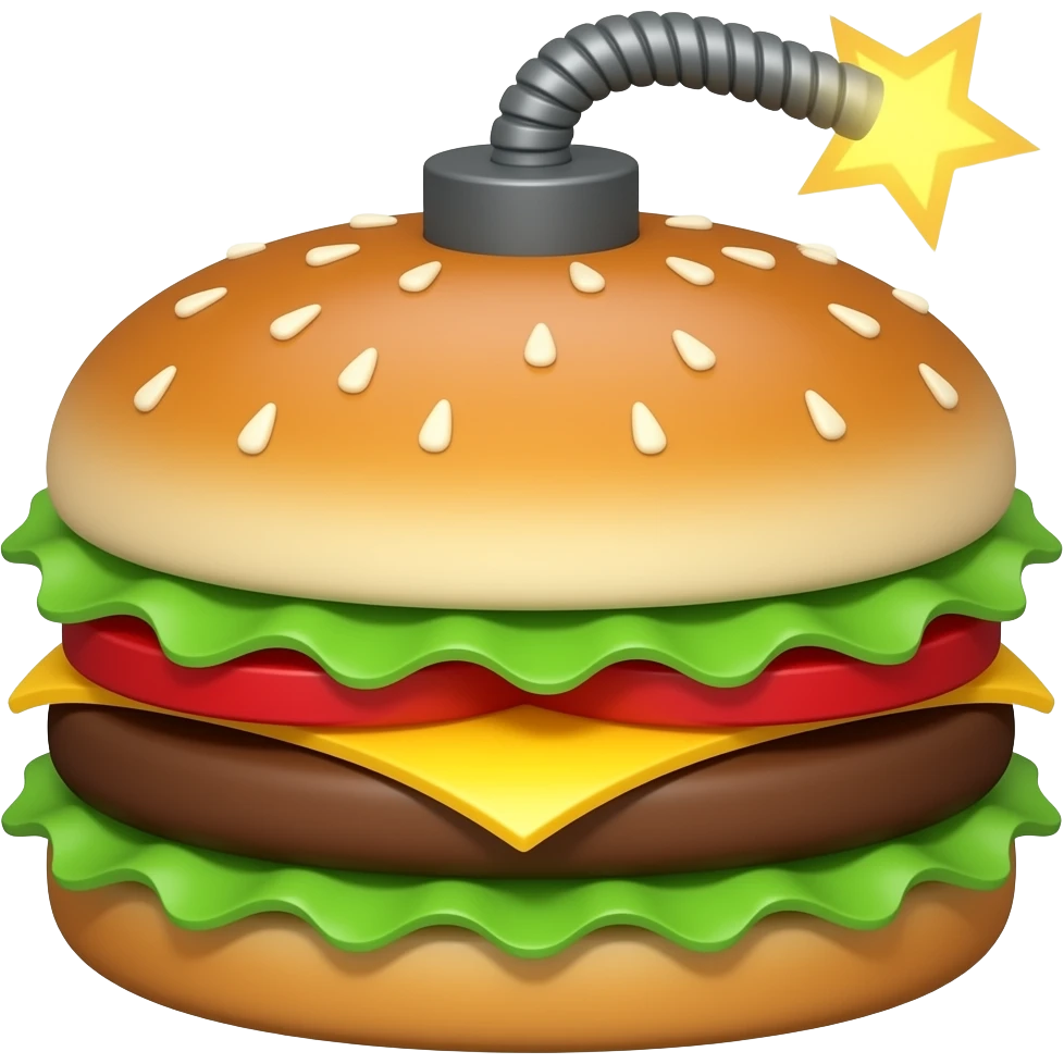 a bomb shaoed as a burger emoji
