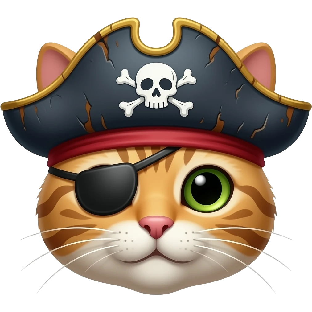 cat pirate face close up emoji