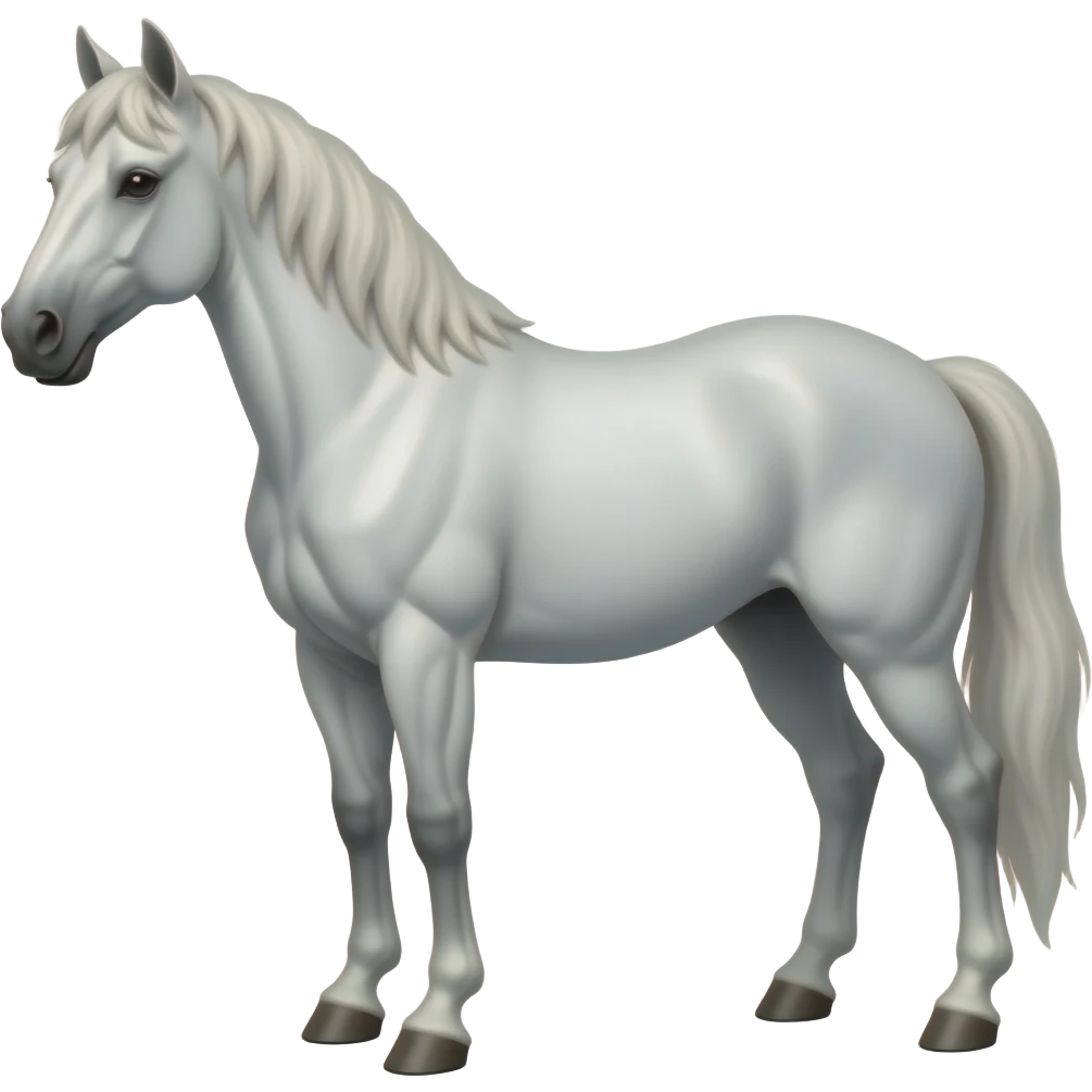 Generate white horse with muscular body emoji