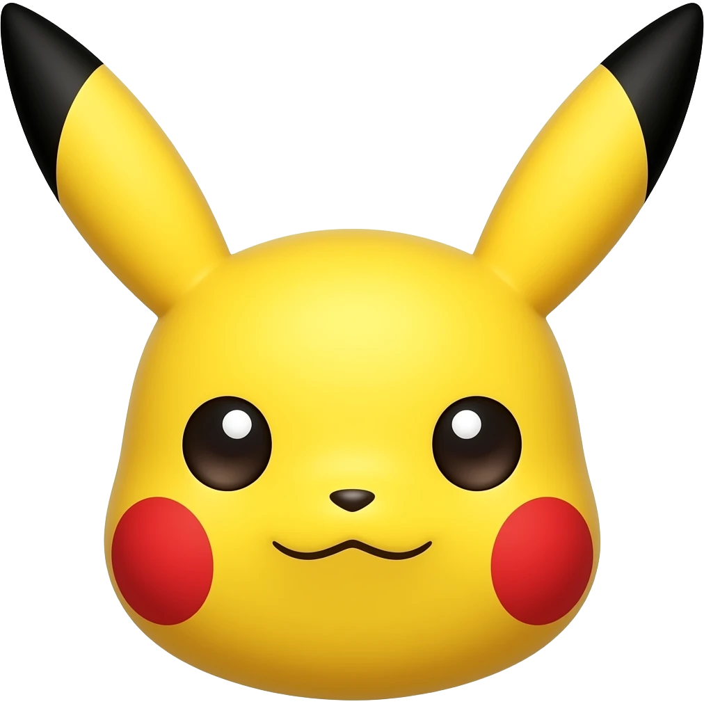 Only pikachu red cheeks and black eyes and one small smile emoji
