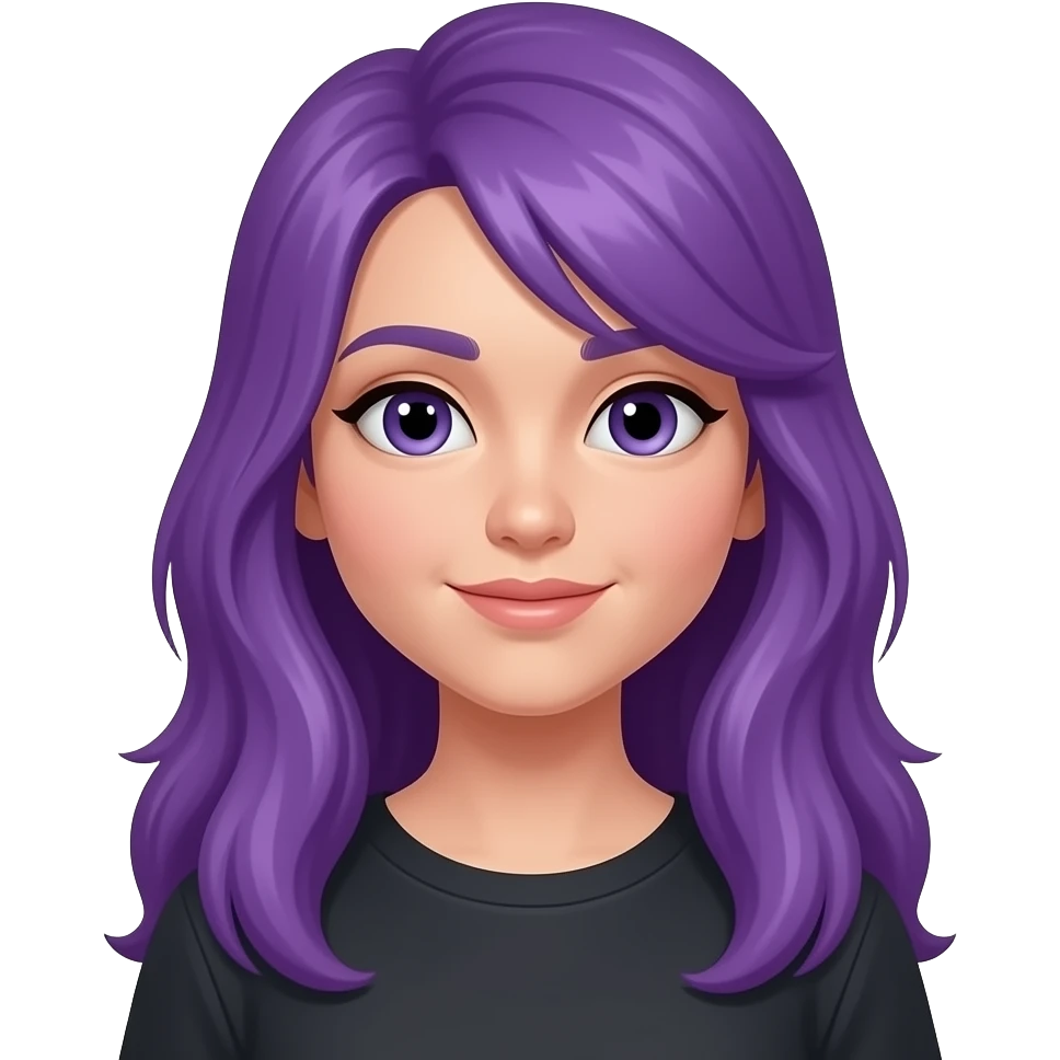 girl with long purple hair with a MASKTOK CALLSIGN:RHYS sign emoji